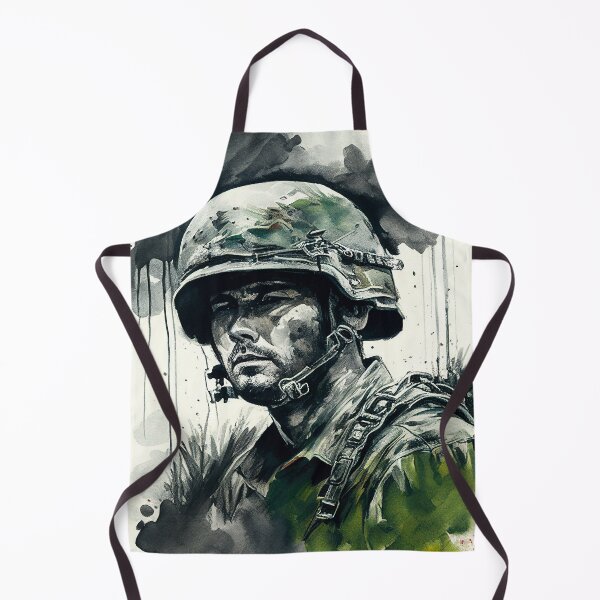 Item preview, Vietnam Soldier Watercolor Painting designed and sold by TortillaChief.