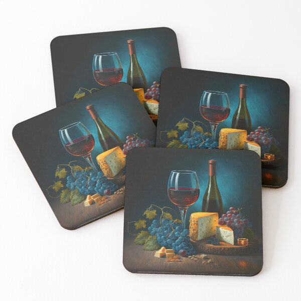 Item preview, Painting of Wine, Cheese, and Grapes designed and sold by EHouseArt.