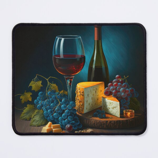 Item preview, Painting of Wine, Cheese, and Grapes designed and sold by EHouseArt.