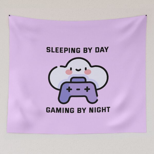 Item preview, cute Sleeping By Day Gaming By Night Gamer designed and sold by art-and-sticker.