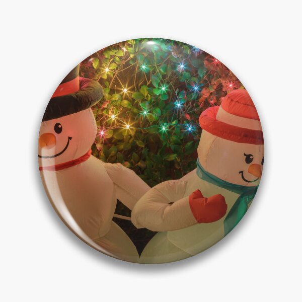 Item preview, Snowman Family decorating front yard at night designed and sold by yhelfman.