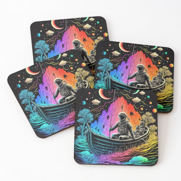 Item preview, Astronaut Sailing Through Colorful Space designed and sold by TortillaChief.