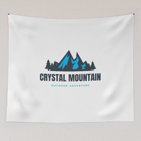 Artikelvorschau, Crystal Mountain in Enumclaw in der Nähe von Mount Rainier und Seattle, Kaskadenkette, Bundesstaat Washington, USA, Nordamerika - Berg-Outdoor-Abenteuer, Snowboard, Ski, Wandern, Vintage-Logo entworfen und verkauft von Vintage-TM.
