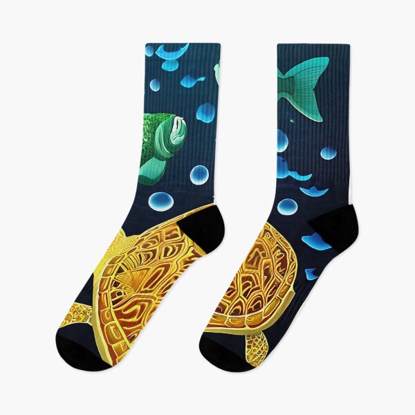 Item preview, Golden Turtle and Fish: An Oceanic Adventure Gift designed and sold by TMelonShop.