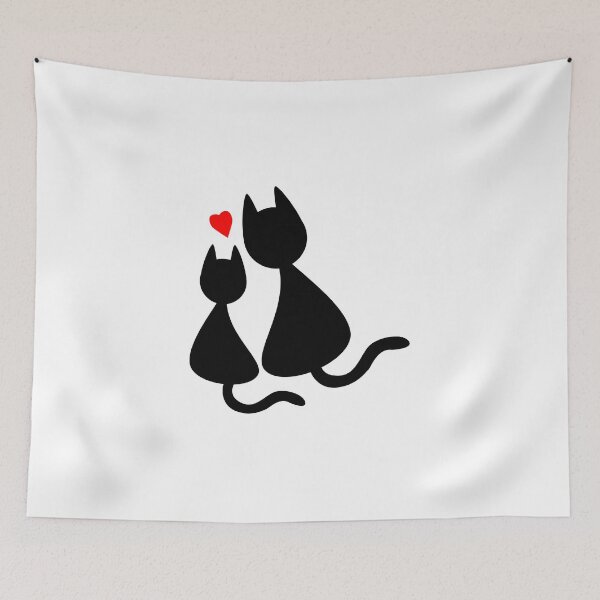 Aperçu de l'œuvre Amour de chat katze noir créée et vendue par ayokestudio.