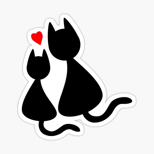 Vista previa del artículo con la obra «Amor de gato negro katze», diseñado y vendido por ayokestudio.