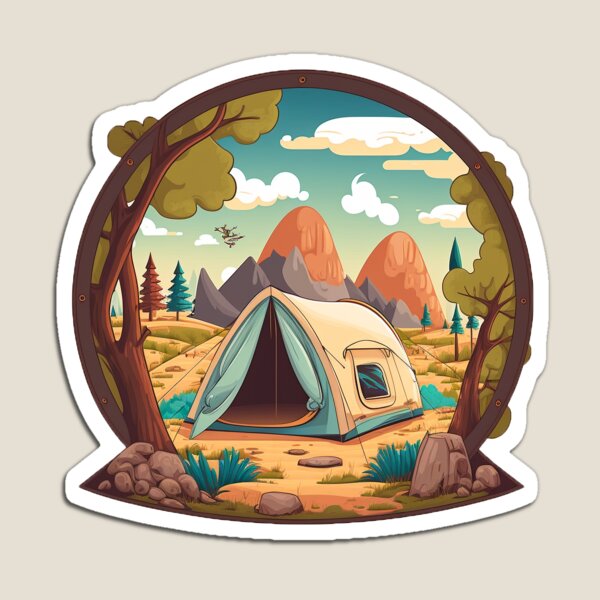 Item preview, Travel Camping Sticker designed and sold by pathsofmeaning.