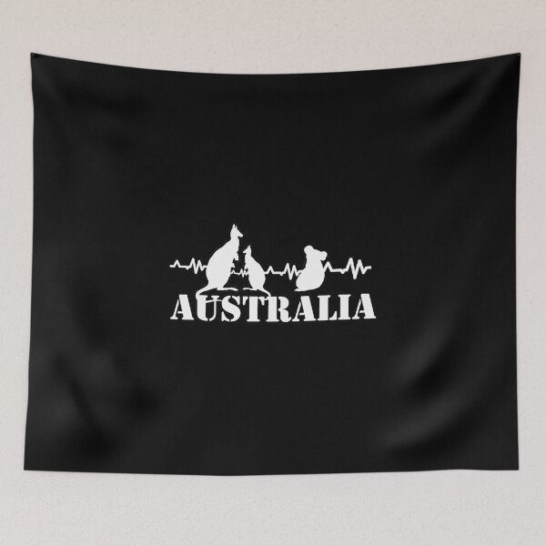 Item preview, Australia Heartbeat with Koala and Kangaroo in white designed and sold by Manoroma.