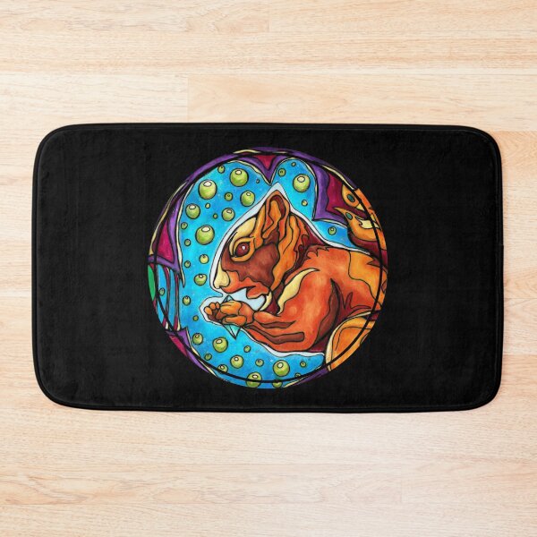 Item preview, Red squirrel holding a blue diamond, fantasy crypto illustration designed and sold by NadiaChevrel.