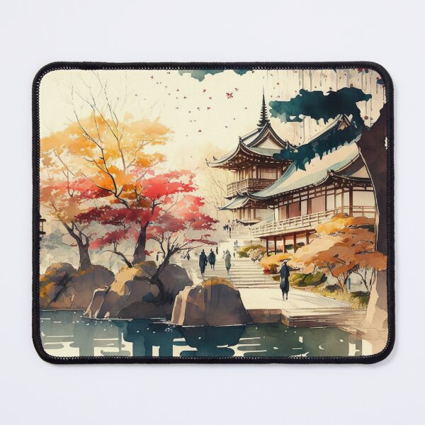 Item preview, Watercolor Autumn Japan old city designed and sold by Makoto-Styl.