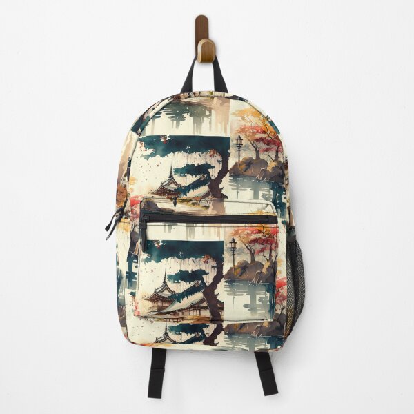 Item preview, Watercolor Autumn Japan old city  designed and sold by Makoto-Styl.