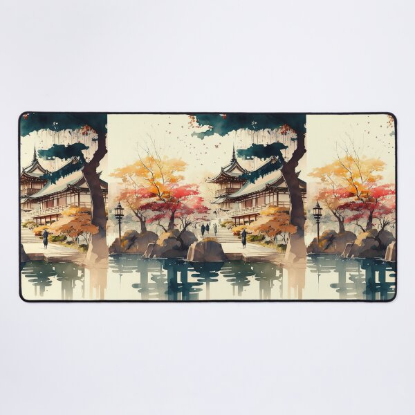 Item preview, Watercolor Autumn Japan old city designed and sold by Makoto-Styl.