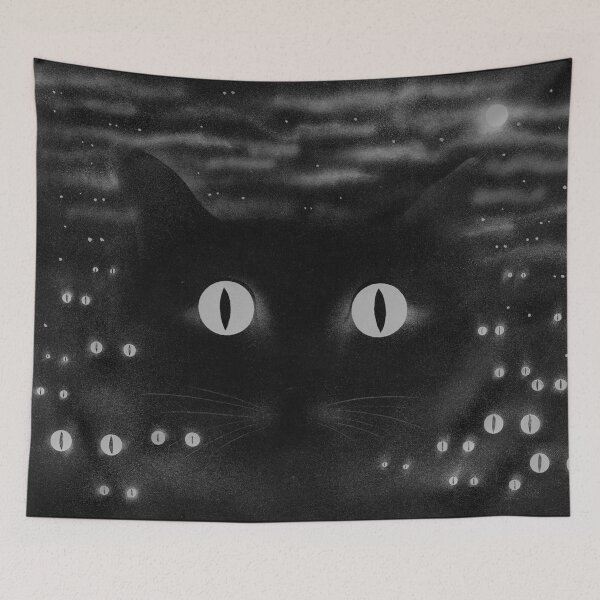 Item preview, Black Cats at Midnight in the Moonlight. Cats Eyes designed and sold by Wabojeg.
