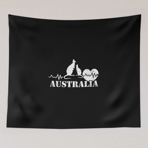 Item preview, Australian Heartbeat with Kangaroos in white designed and sold by Manoroma.