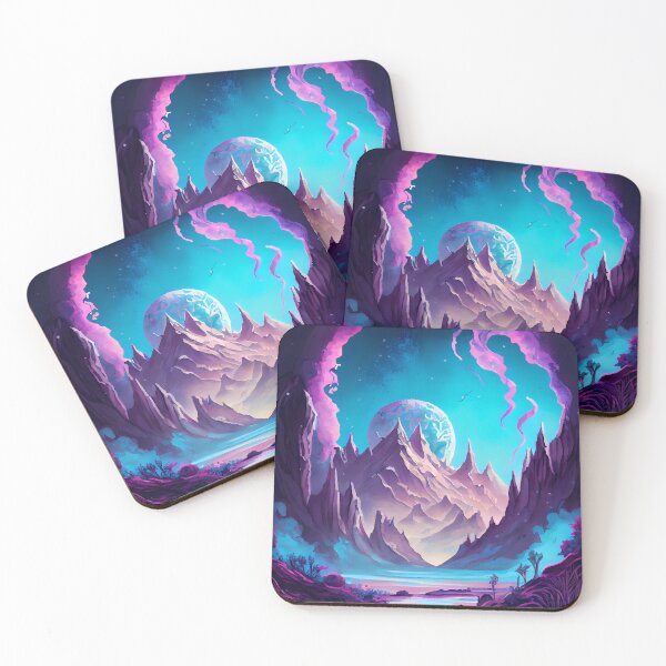 Item preview, Copy of Watercolor Purple  and Aqua Alien Planetscape Landscape Sci Fi designed and sold by IntoTheCosmos.