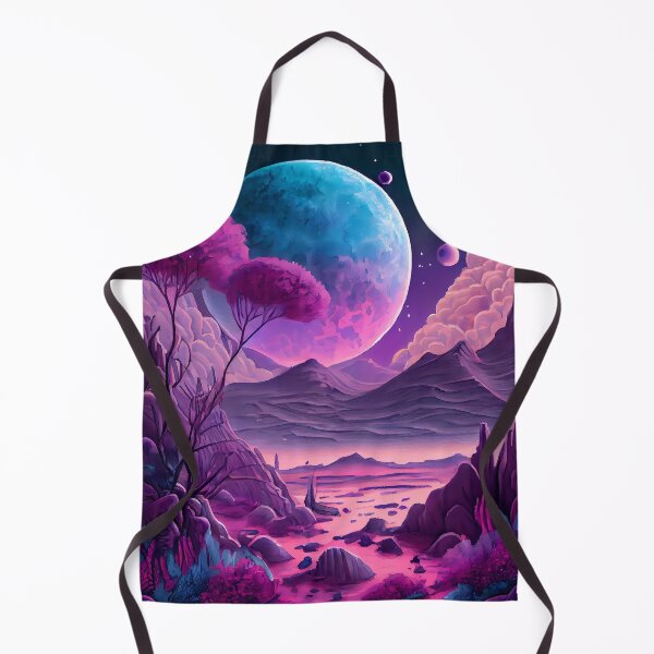 Item preview, Watercolor Pink and Aqua Alien Planetscape Landscape Sci Fi designed and sold by IntoTheCosmos.
