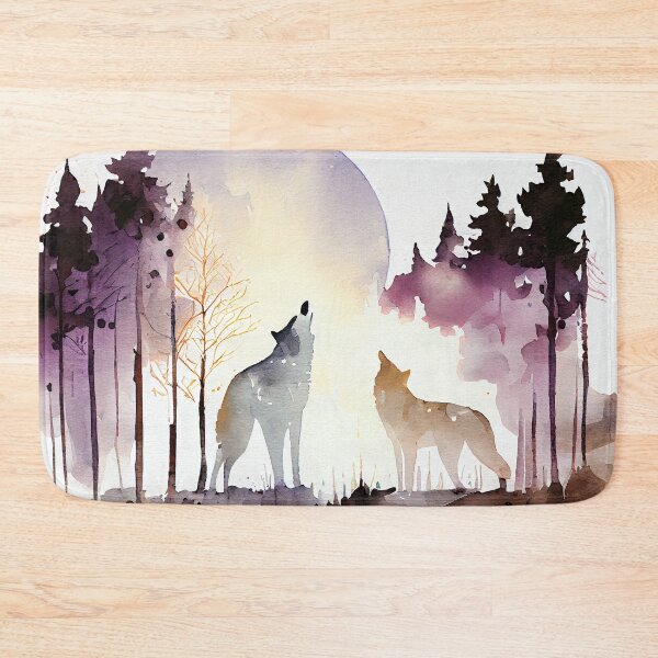 Item preview, Watercolor Huskies Howling at the moon designed and sold by LoneWolf345.