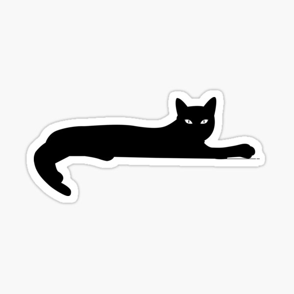 Vista previa del artículo con la obra «gato negro katze relajarse», diseñado y vendido por ayokestudio.