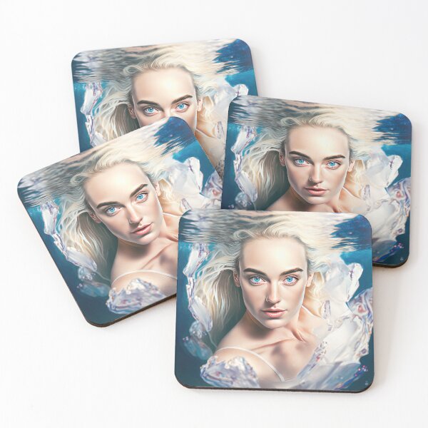 Item preview, Sultry Blonde Women with Mesmerizing Blue Eyes Underwater designed and sold by EHouseArt.