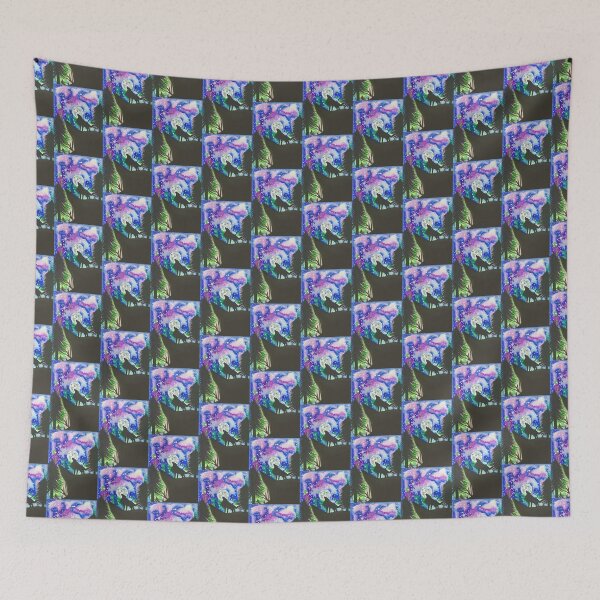 Item preview, Starry night sky, full moon and howling wolf  designed and sold by altairaleon.