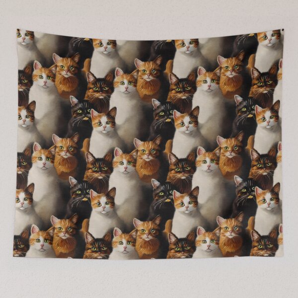 Item preview, Ginger and torty cat clowder designed and sold by KoroCincoCats.