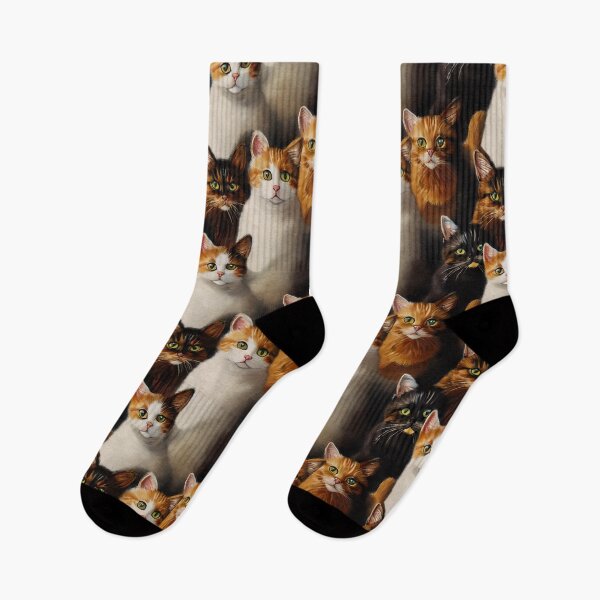 Item preview, Ginger and torty cat clowder designed and sold by KoroCincoCats.