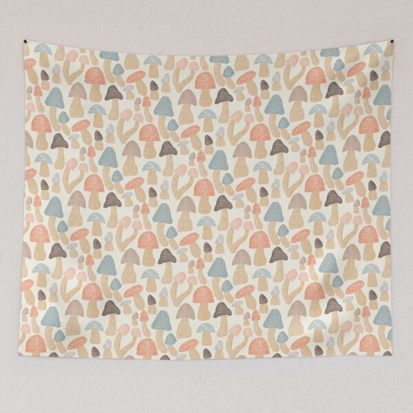 Item preview, Funky Fungus - Mushroom Pattern - Muted Colourway designed and sold by RosalieReeves.