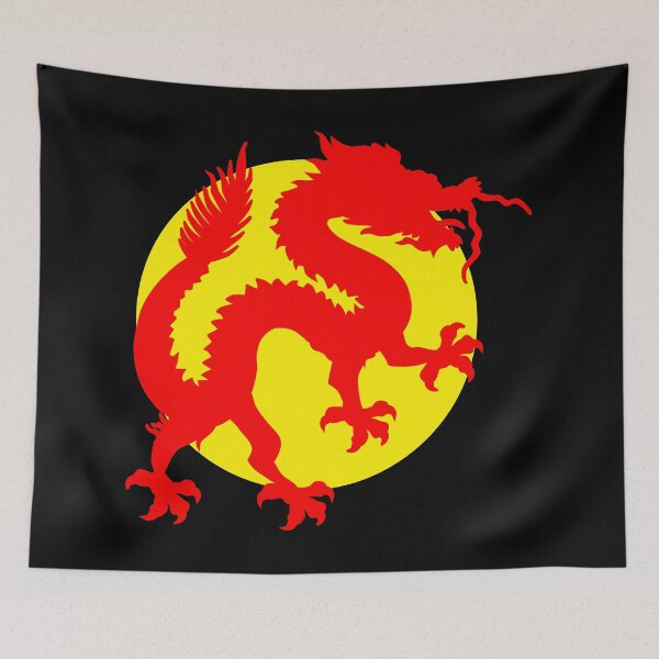 Item preview, Red Chinese Luck Dragon Standing In Front of The Golden Yellow Sun Design, Symbol of Good Fortune, Wealth and Prosperity, Custom Designed By The Digital Artist and Graphic Designer Chris McCabe designed and sold by LuckDragonGifts.