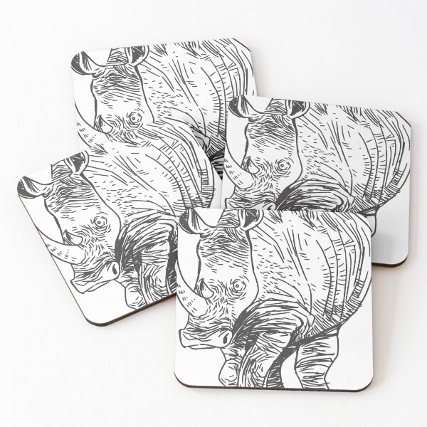 Item preview, RINO - hand-drawn-tropical-animal designed and sold by onepixel2006.