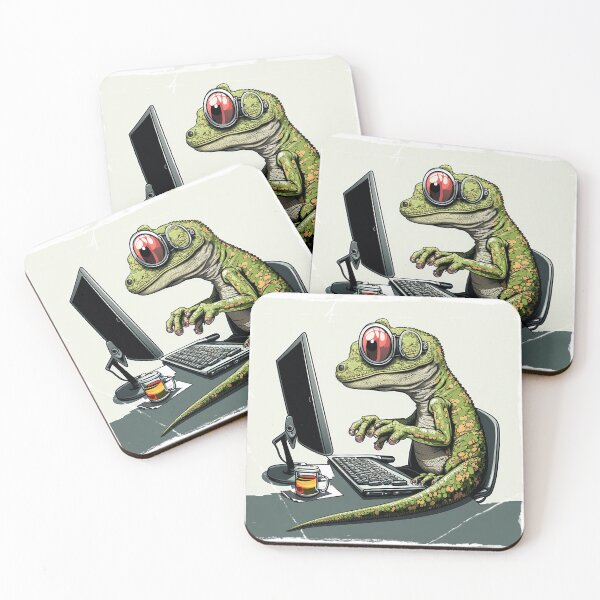 Item preview, Technical hipster gecko working hard designed and sold by BaconJesus.