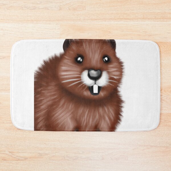 Item preview, Cute Beaver Drawing designed and sold by WeHeartAnimals.