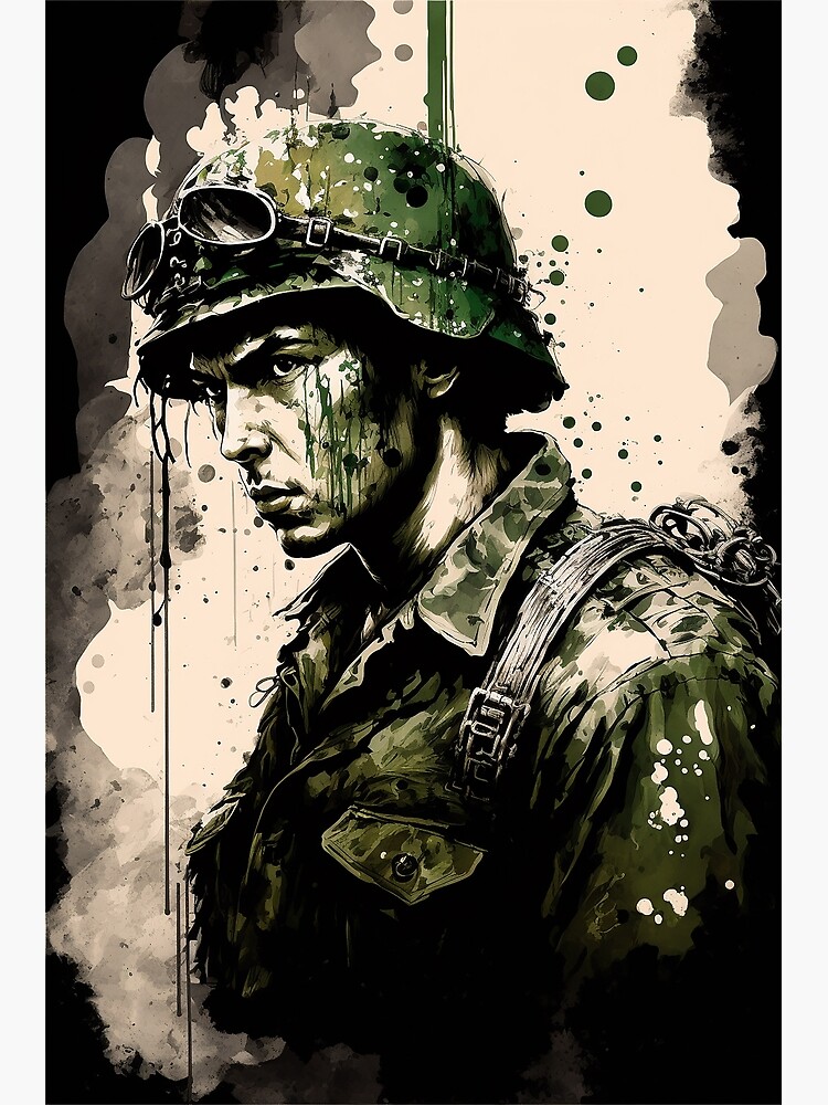 "Vietnam Soldier Ink Painting" Poster for Sale by TortillaChief Redbubble