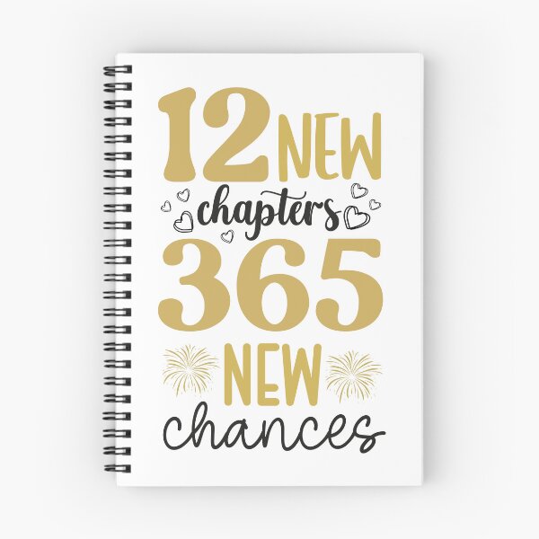 Aperçu de l'œuvre 12 Nouveaux Chapitres 365 Nouvelles Chances - Citation du Nouvel An - Faux Or créée et vendue par Textography1.