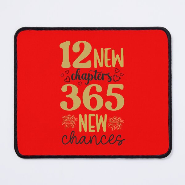 Item preview, 12 New Chapters 365 New Chances - New Year's Quote On Red Background designed and sold by Textography1.