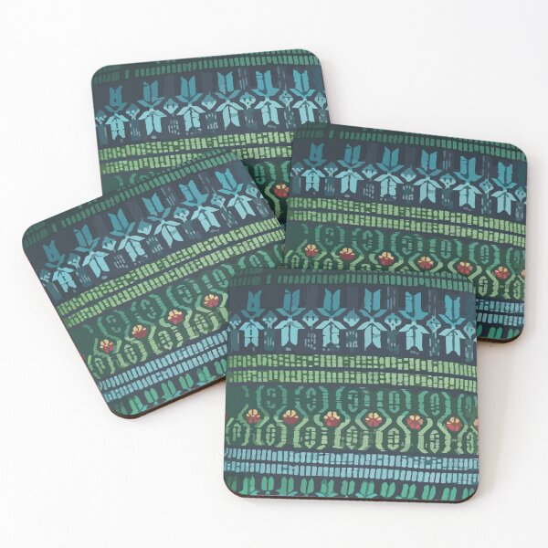 Item preview, Green rebozo mexican embroidery native  pattern  designed and sold by T-Mex.