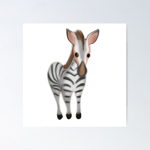 Item preview, Cute Mountain Zebra Drawing designed and sold by WeHeartAnimals.