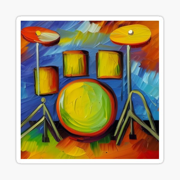 "Impressionist Drum Set" Sticker for Sale by aviationpeople Redbubble