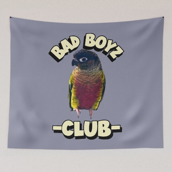 Item preview, Bad Boyz Club Green Cheek Conure design | Conure | Small Parrot | Parakeet | Parrot lover designed and sold by TatianaLG.