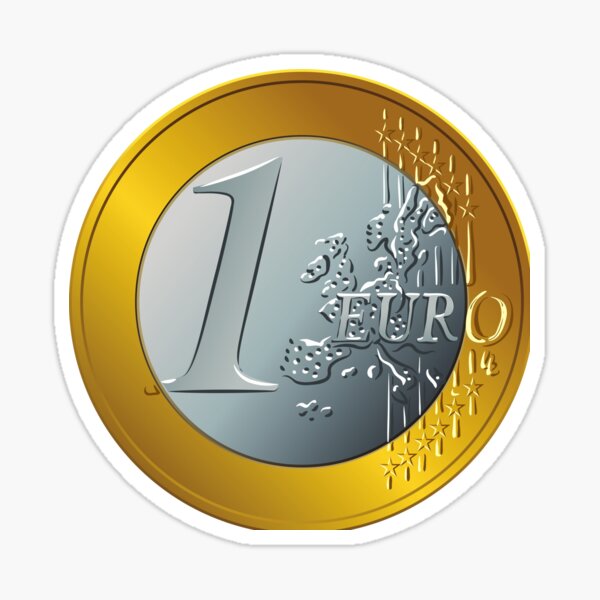 One Euro Coin Sticker For Sale By OnSale Redbubble how-much-is-30000-dollars-usd-to-cdn-cad-according-to-the