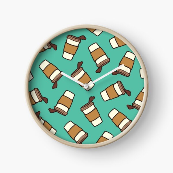 Take it Away Coffee Pattern Clock