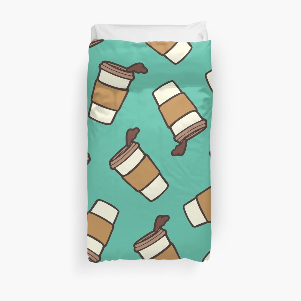 Take it Away Coffee Pattern Duvet Cover
