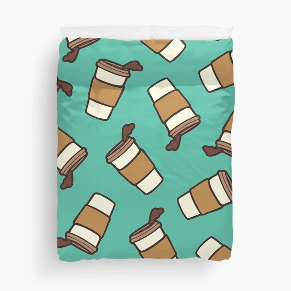 Take it Away Coffee Pattern Duvet Cover