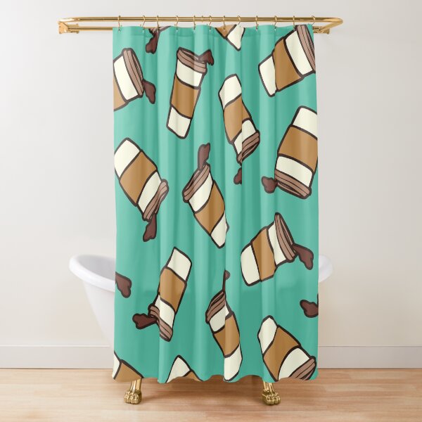 Take it Away Coffee Pattern Shower Curtain
