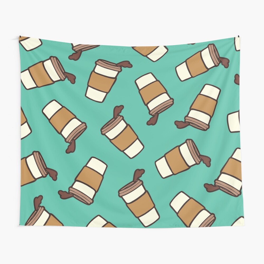 Take it Away Coffee Pattern Wall Tapestry