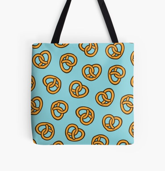 I Heart Pretzels Pattern All Over Print Tote Bag
