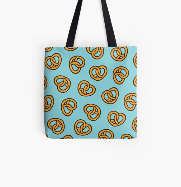 I Heart Pretzels Pattern All Over Print Tote Bag