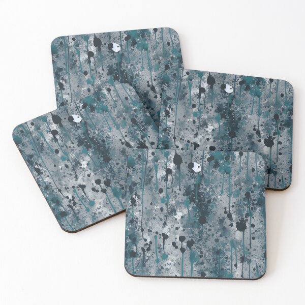 Item preview, Abstract blue paint splatter pattern designed and sold by CasualMadness.