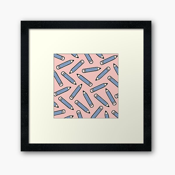 Pencil Power Rose Quartz & Serenity Pattern Framed Art Print