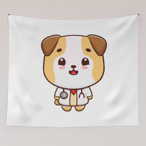 Item preview, Doctor Dog wearing a lab coat and stethoscope  designed and sold by FlippinTurtles.