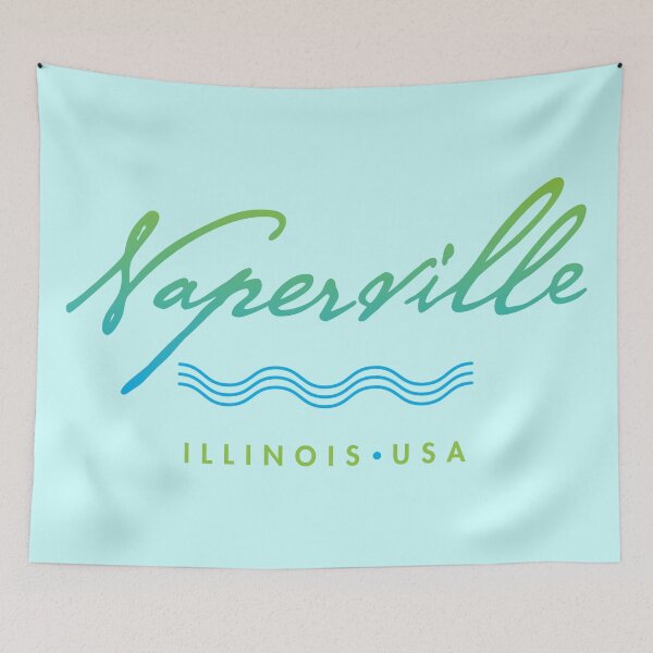 Item preview, Naperville Illinois Typographic River Design designed and sold by Futurebeachbum.